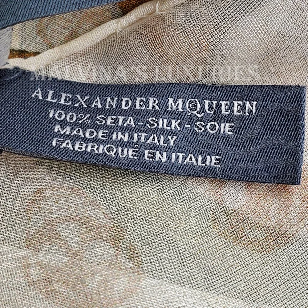 ALEXANDER MCQUEEN SCARF WILD IRIS SKULL PRINT SILK 54